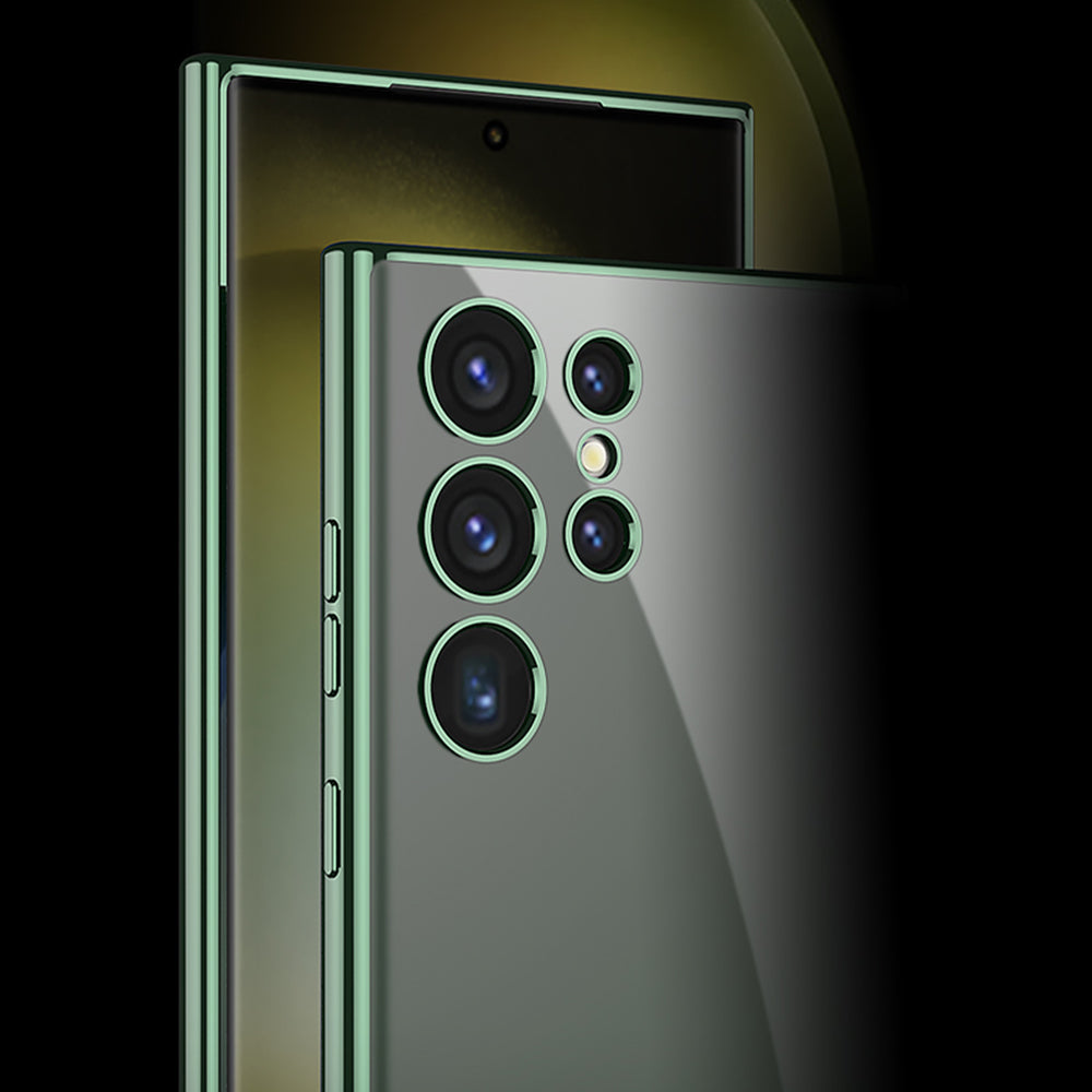 GKK til Samsung Galaxy S23 Ultra Clear TPU-telefonetui elektrobelagt kant stødsikkert beskyttelsescover GKK til Samsung Galaxy S23 Ultra Clear TPU-telefonetui elektrobelagt kant stødsikkert beskyttelsescover